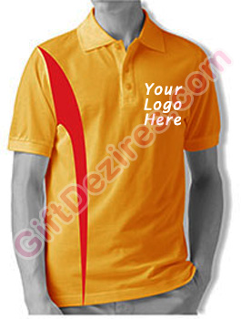 Designer Tangerine and Red Color Logo Custom T Shirts